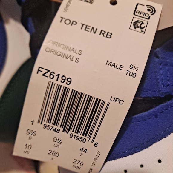 NEW ADIDAS ORIGINALS TOP TEN RB "LUCID BLUE GREEN" MEN'S SHOES US 10 - Picture 10 of 10